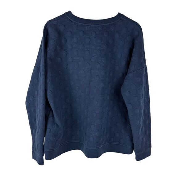 Boden Crewneck Sweatshirt Raised Polka Dots Size 14 Navy Blue - Picture 2 of 7